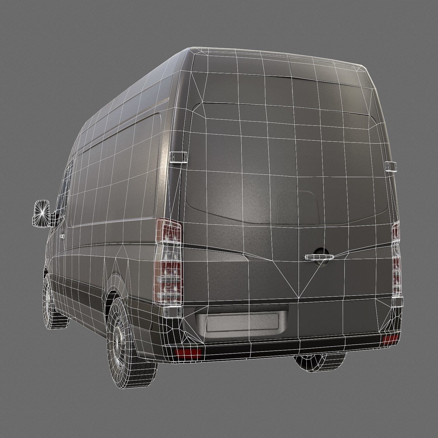 Delivery Van Low Poly Low-poly 3D model_14