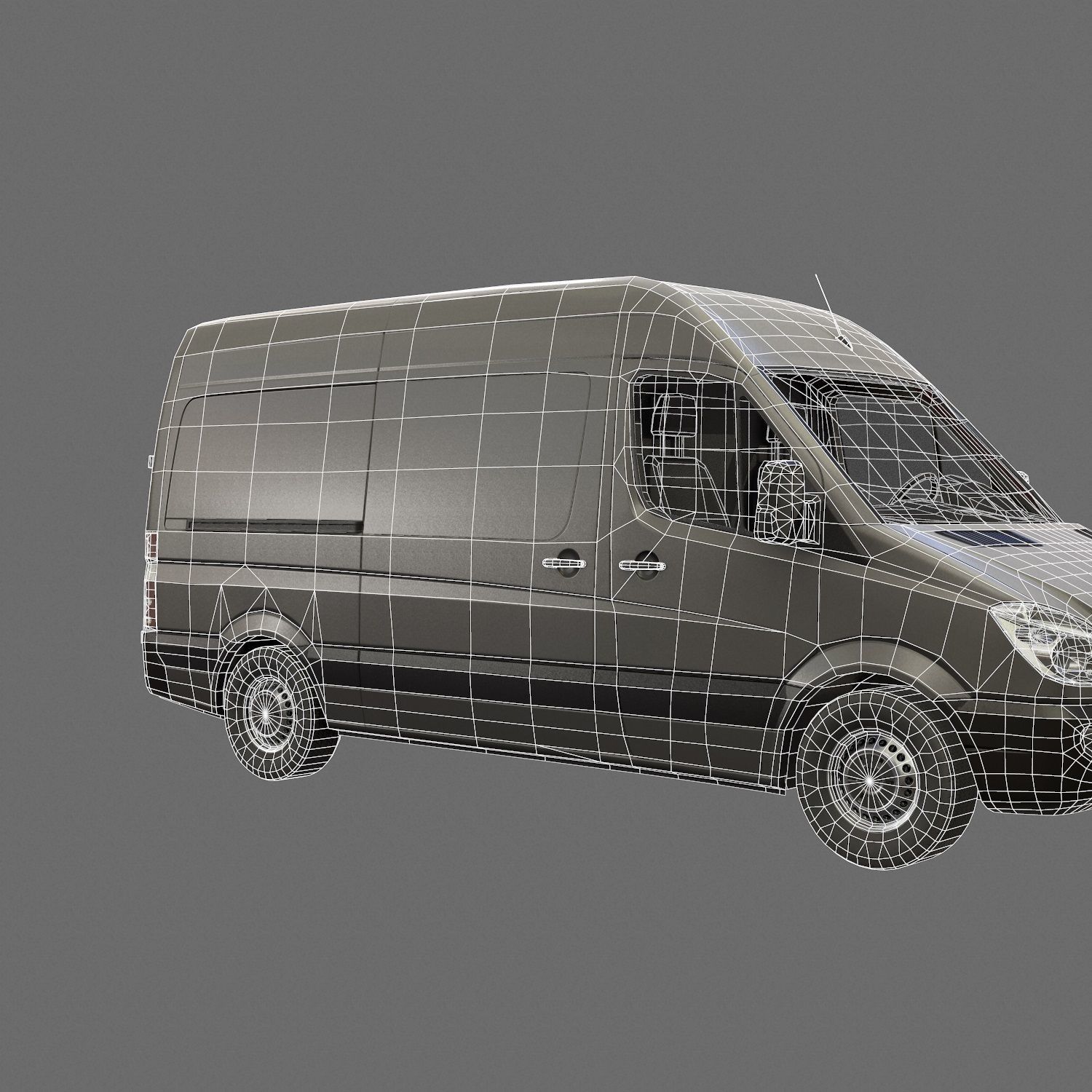Delivery Van Low Poly Low-poly 3D model_19