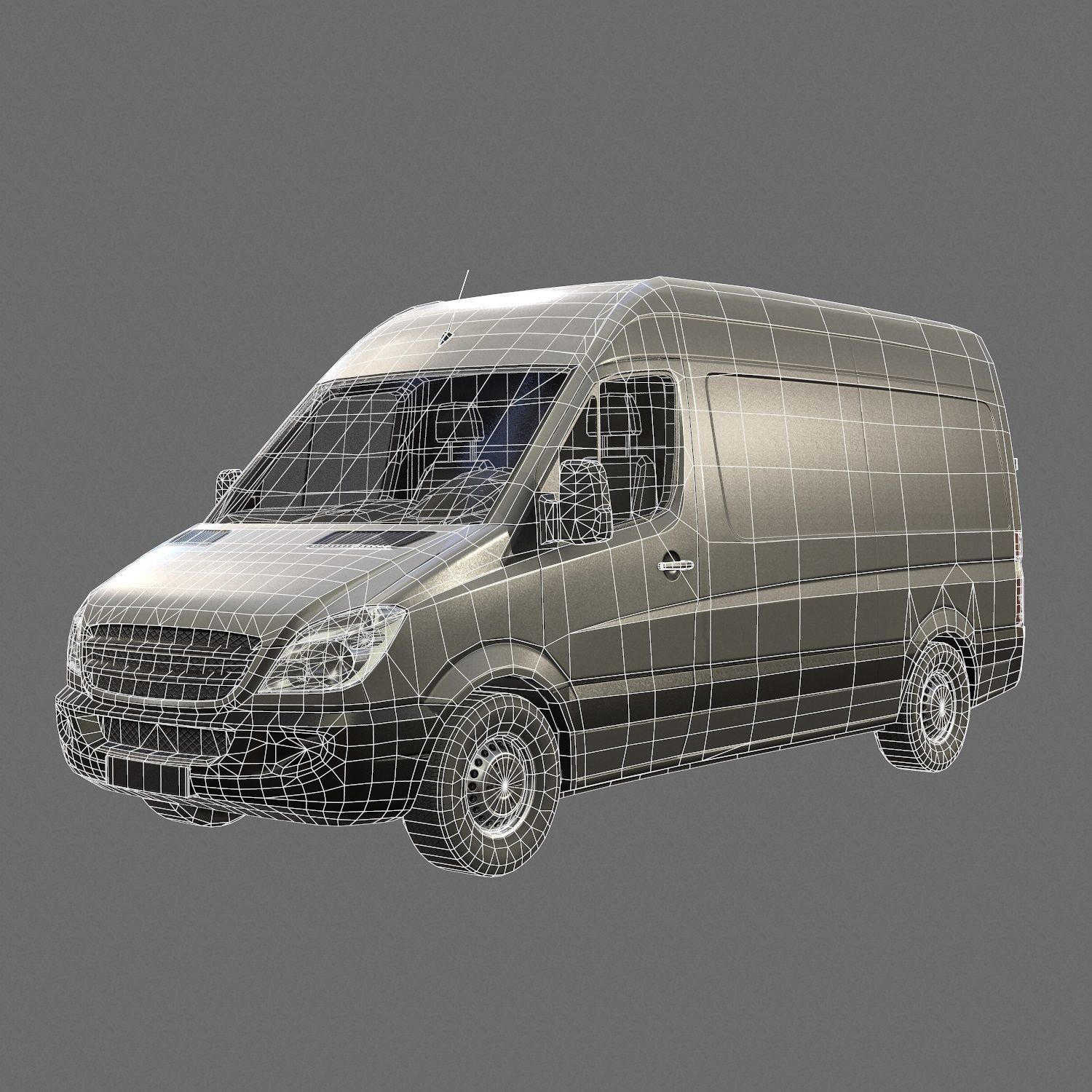 Delivery Van Low Poly Low-poly 3D model_22