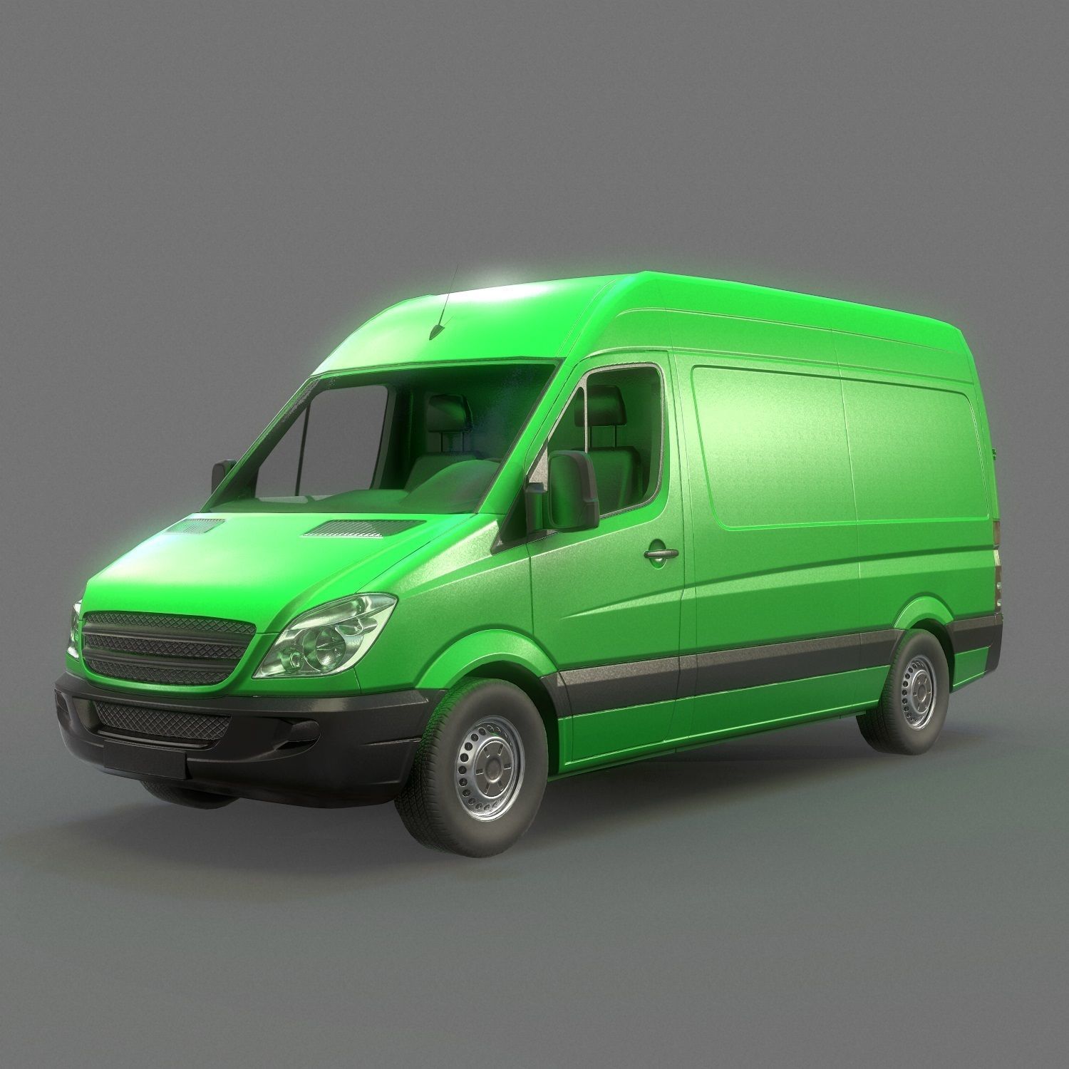 Delivery Van Low Poly Low-poly 3D model_16