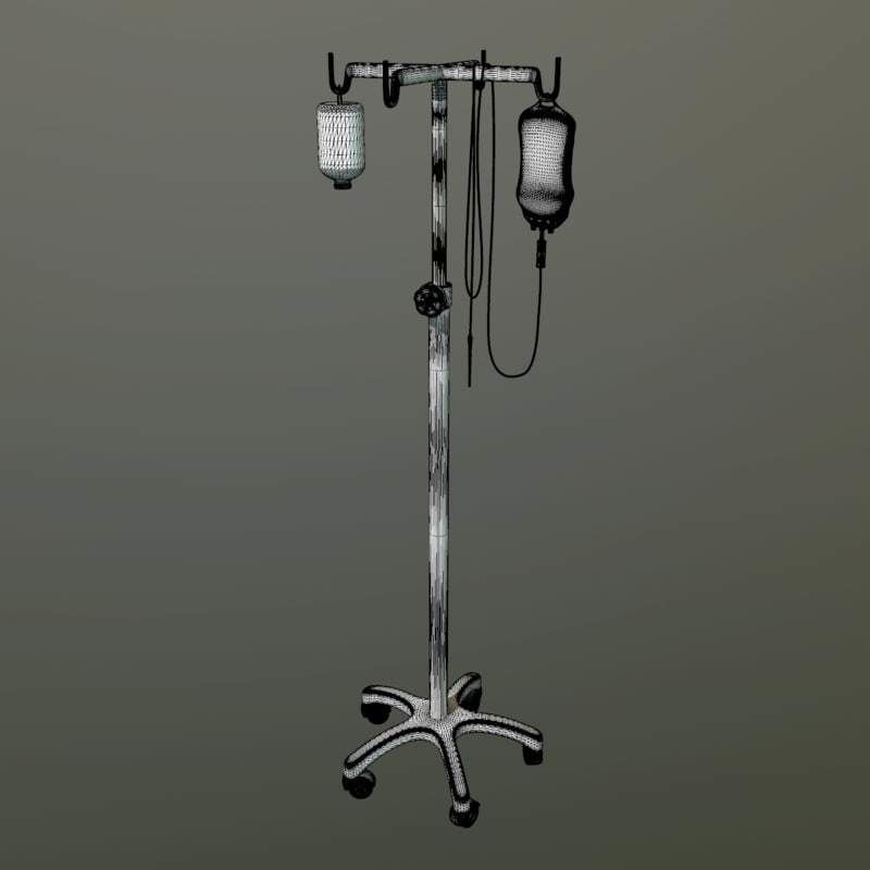 iv pole with bloodbag Low-poly 3D model_13