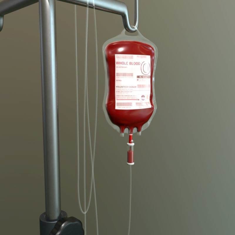 iv pole with bloodbag Low-poly 3D model_12