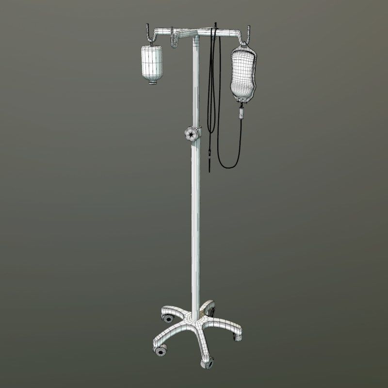 iv pole with bloodbag Low-poly 3D model_2