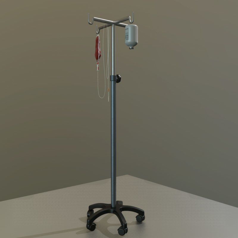 iv pole with bloodbag Low-poly 3D model_7