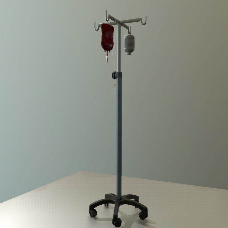 iv pole with bloodbag Low-poly 3D model_5