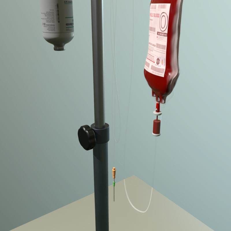 iv pole with bloodbag Low-poly 3D model_10