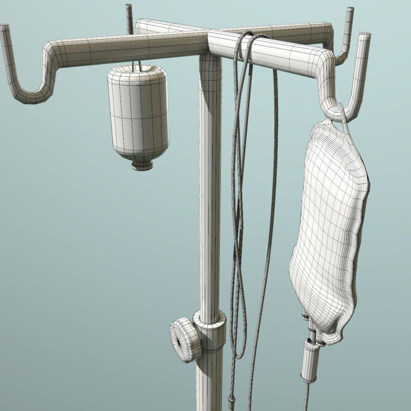 iv pole with bloodbag Low-poly 3D model_4
