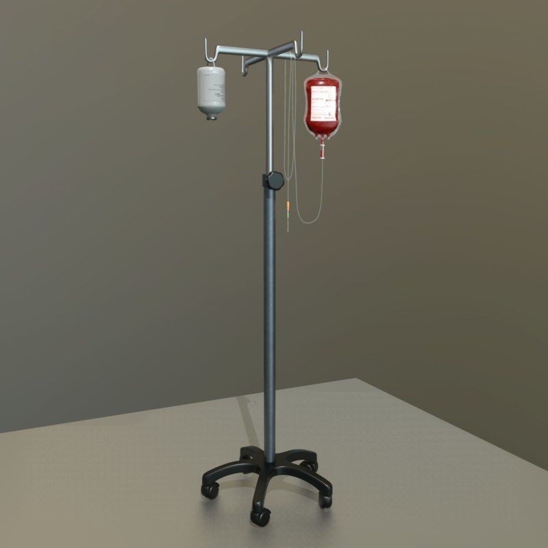 iv pole with bloodbag Low-poly 3D model_16