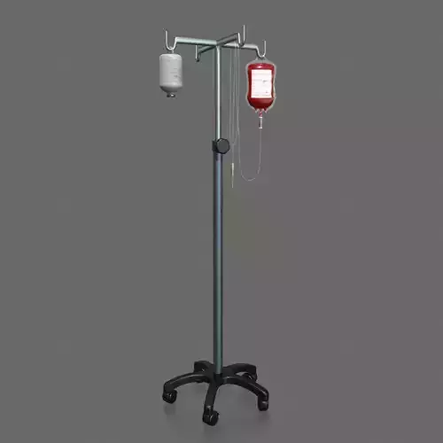 iv pole with bloodbag