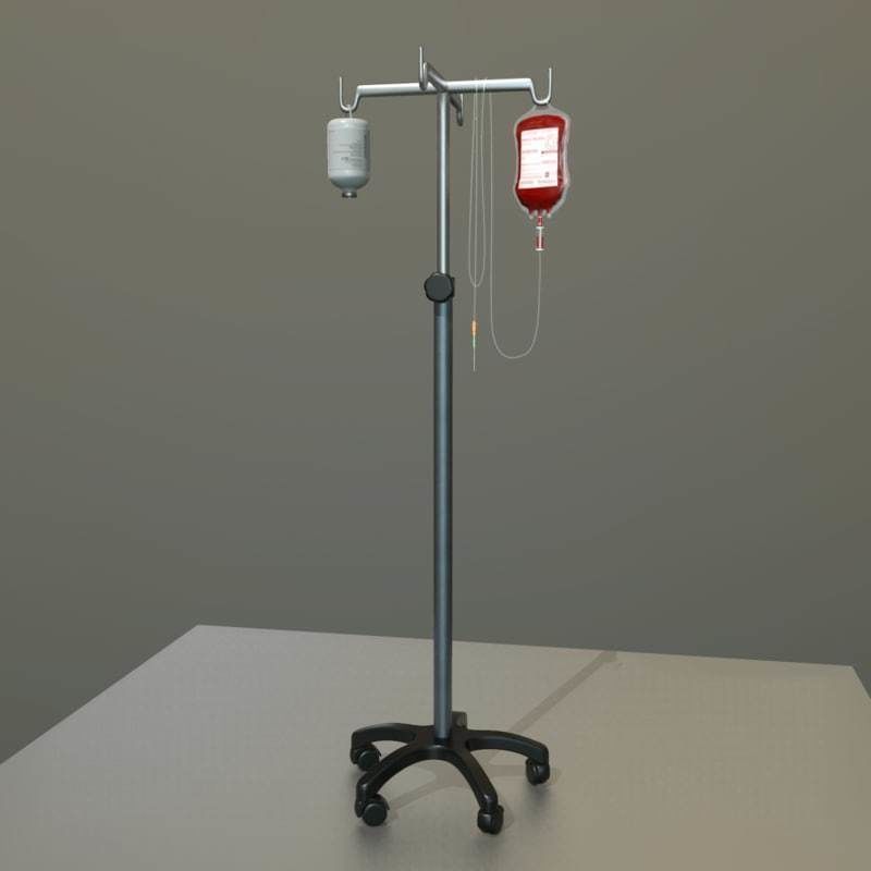 iv pole with bloodbag Low-poly 3D model_17