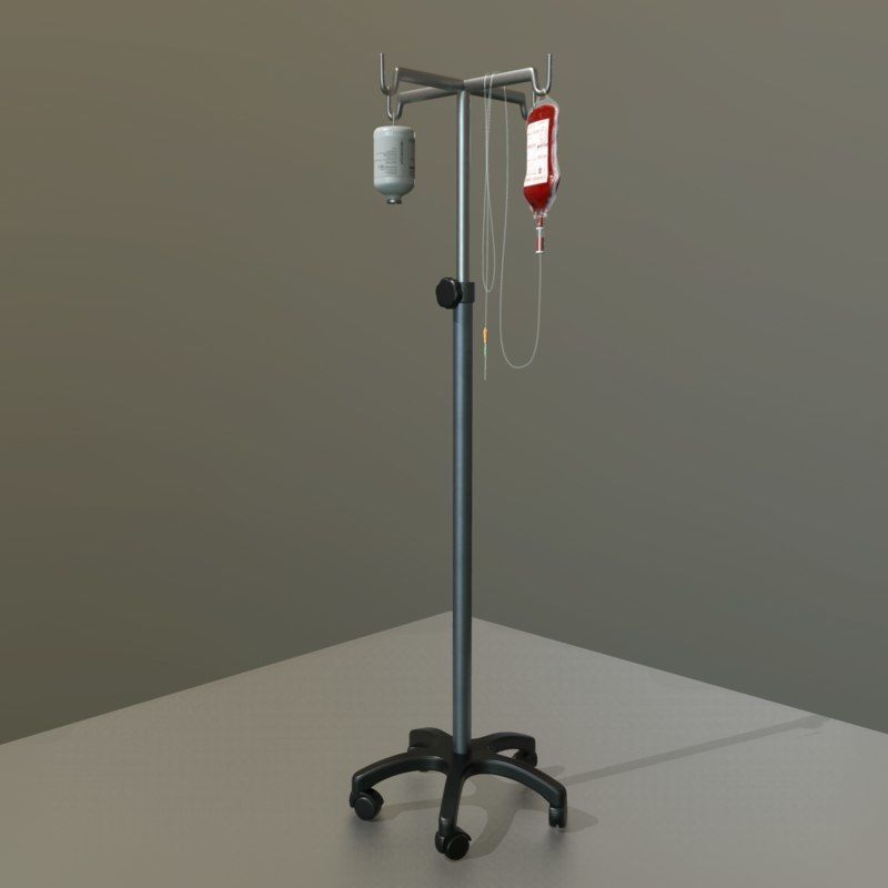 iv pole with bloodbag Low-poly 3D model_6
