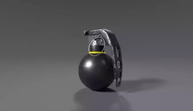 3d GRENADE MID POLY GAME READY