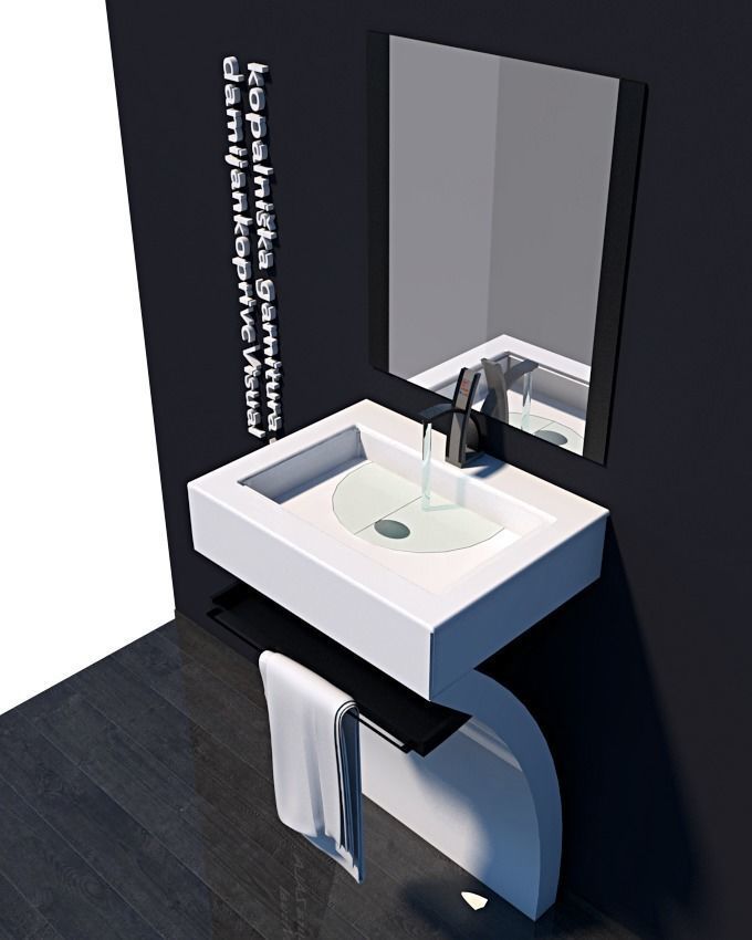 Game Ready Bathroom Set Faucet Sink Mirror 3d Model Bathroom Set Faucet Sink Mirror 3d Model Obj Mtl Fbx Skp 5