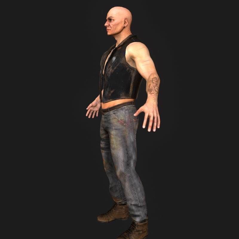 Low Poly Male Character Low-poly 3D model_23