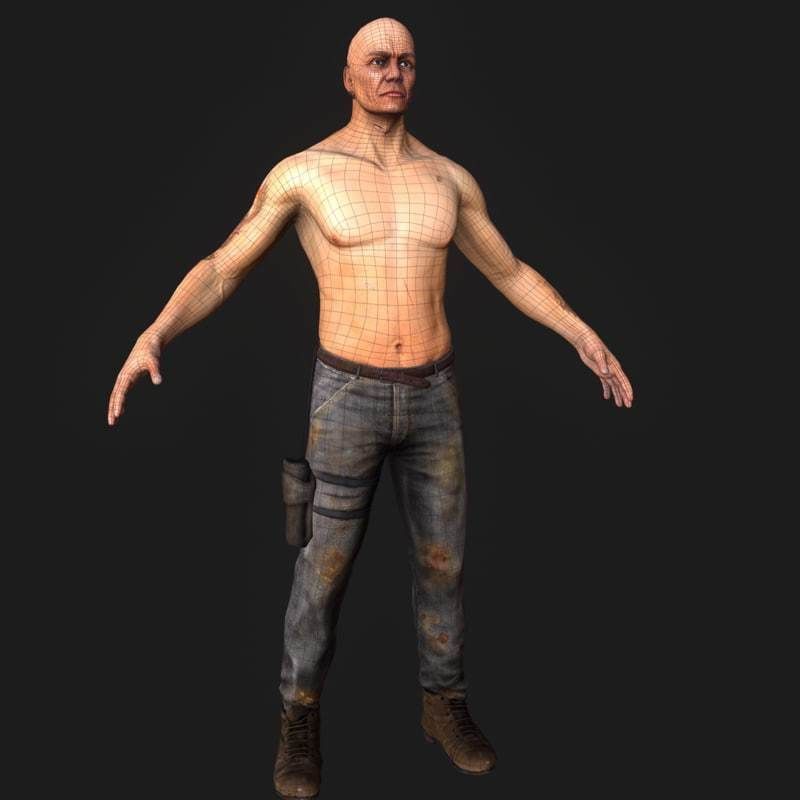 Low Poly Male Character Low-poly 3D model_2