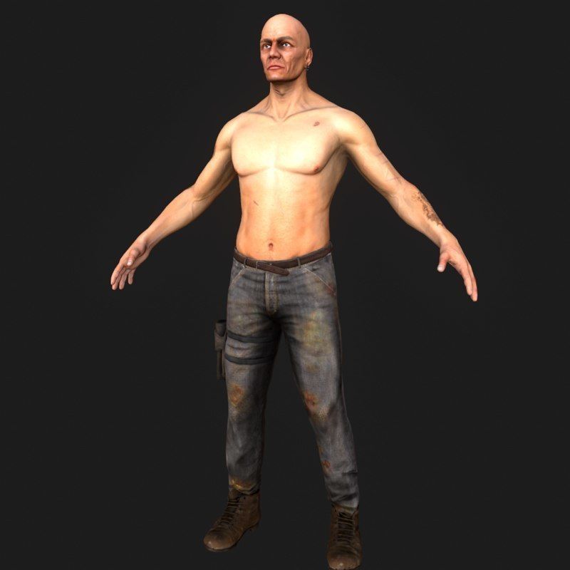 Low Poly Male Character Low-poly 3D model_12