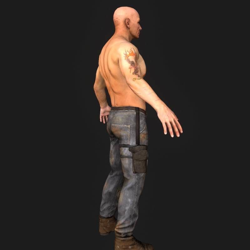 Low Poly Male Character Low-poly 3D model_19