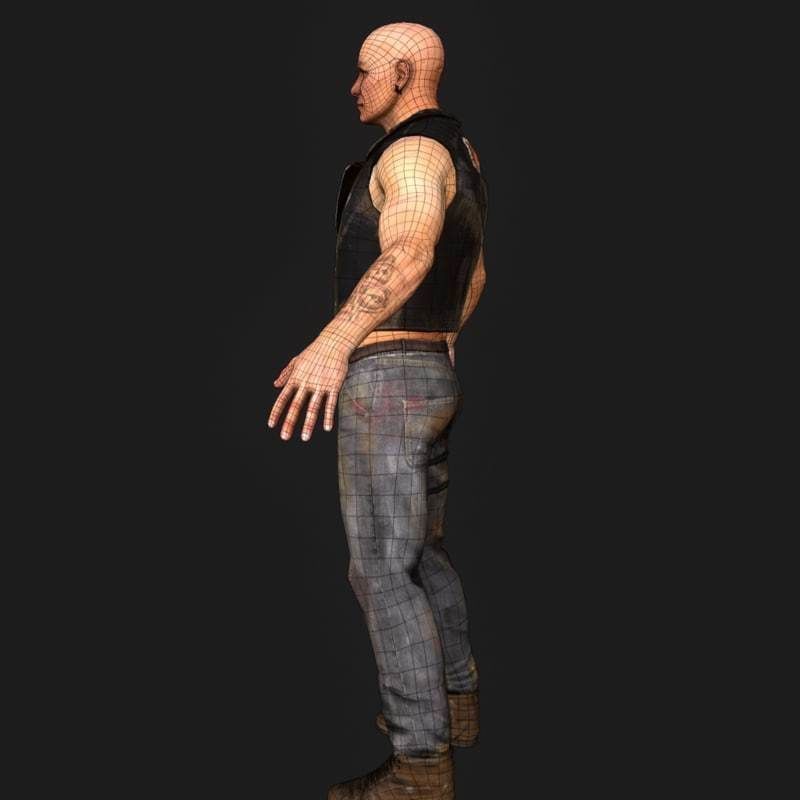 Low Poly Male Character Low-poly 3D model_15