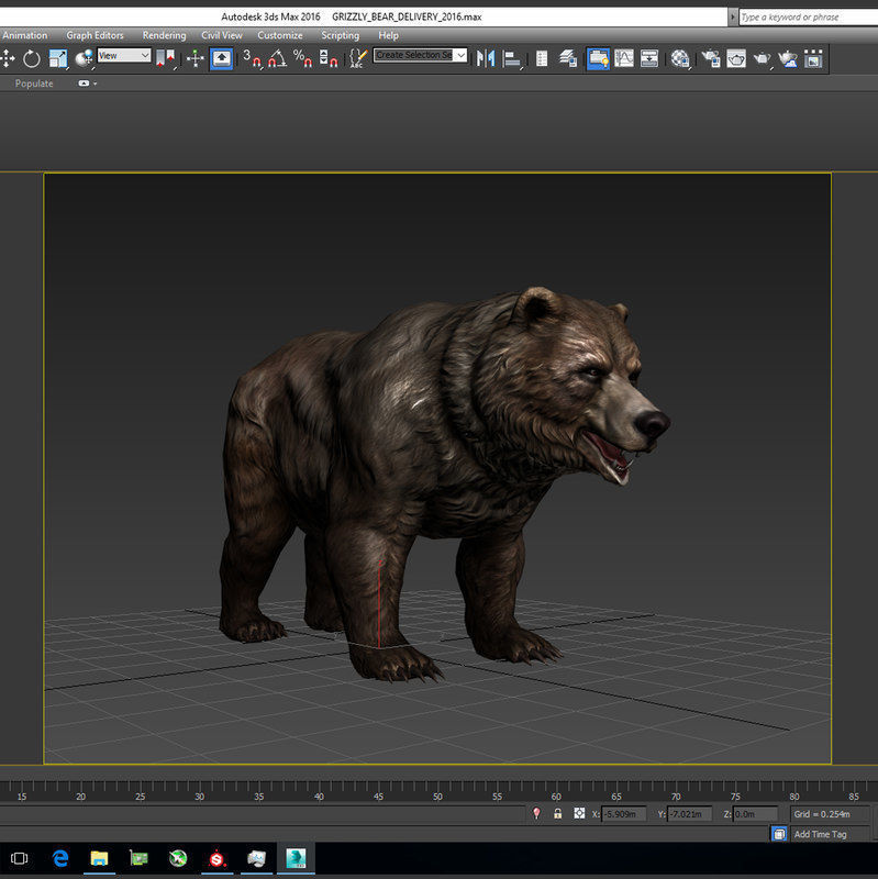 Grizzly Bear Low Poly  Low-poly 3D model_14