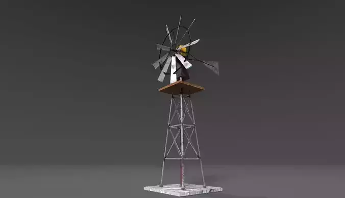 WINDMILL LOWPOLY 3D MODEL