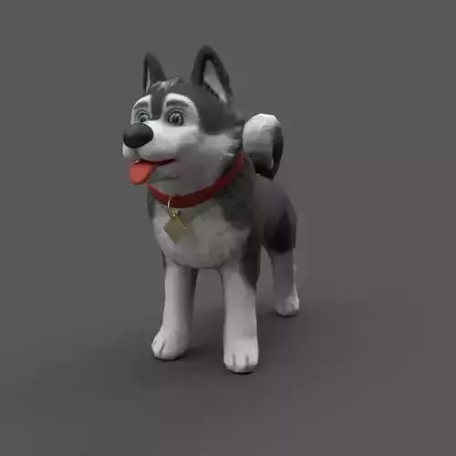 Cartoony Dog Game Ready Low-poly 3D model
