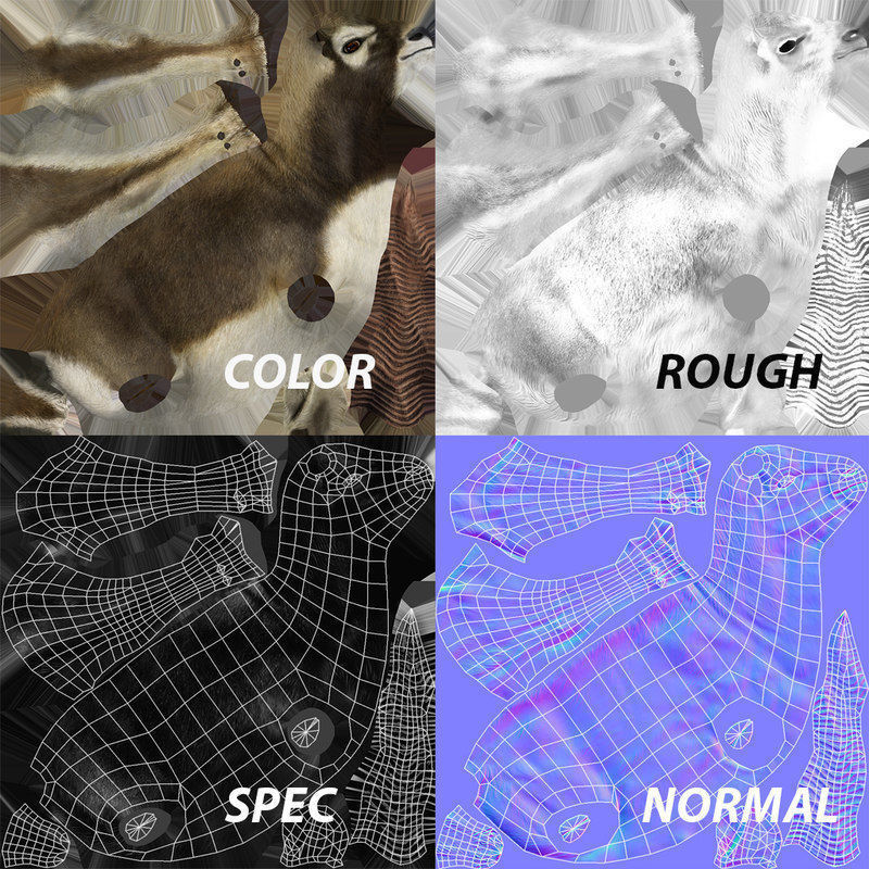 Blackbuck Antelope Low Poly Low-poly 3D model_6