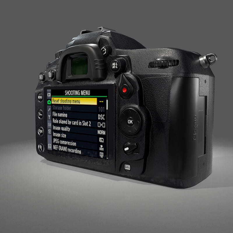 Nikon D7000 Low Poly  Low-poly 3D model_21