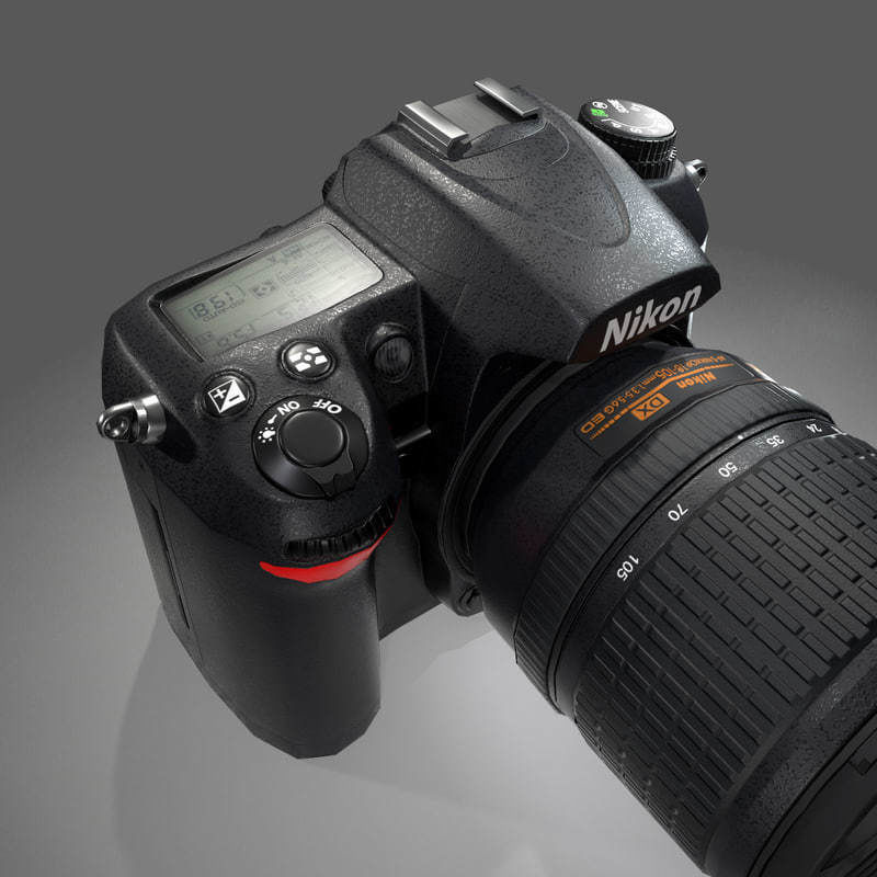 Nikon D7000 Low Poly  Low-poly 3D model_14