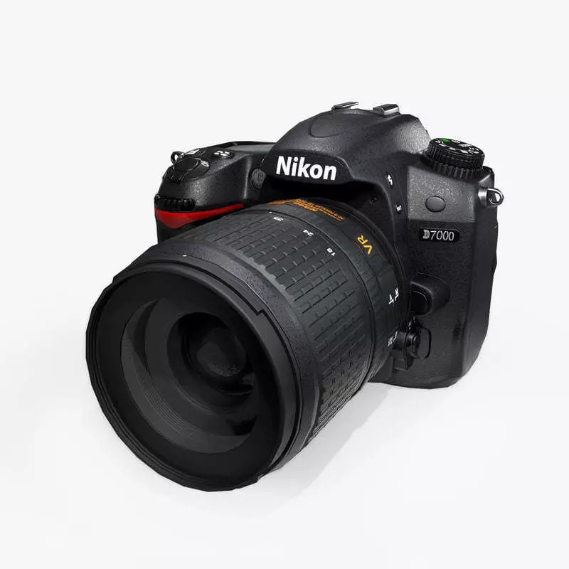 Nikon D7000 Low Poly  Low-poly 3D model_0