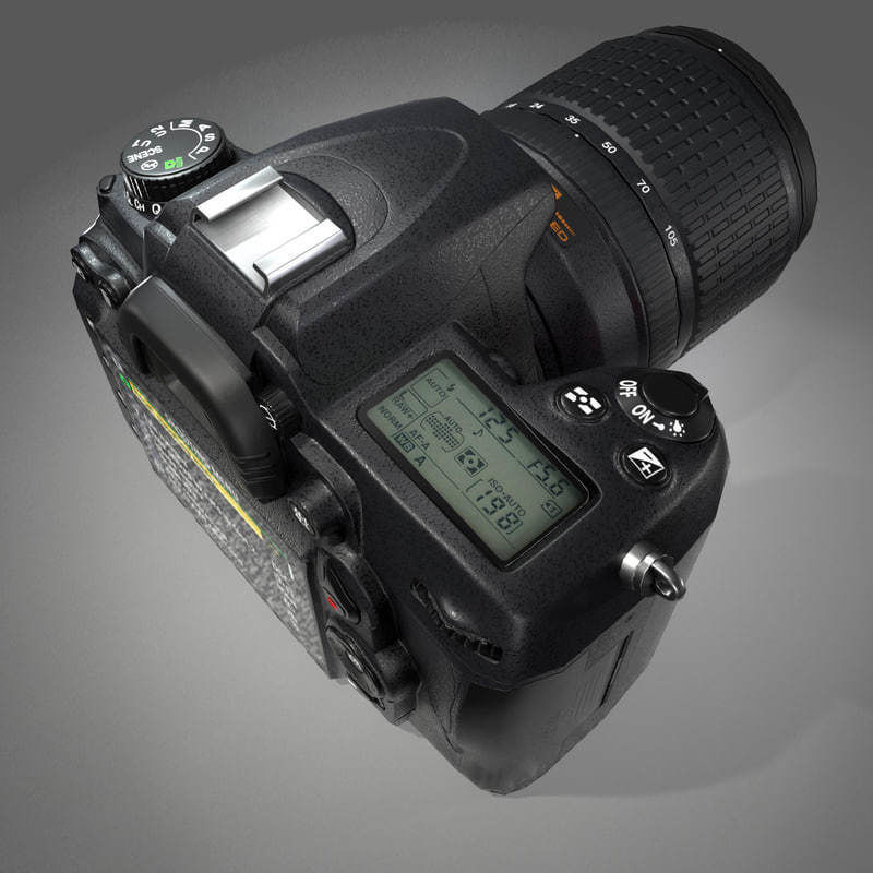 Nikon D7000 Low Poly  Low-poly 3D model_12