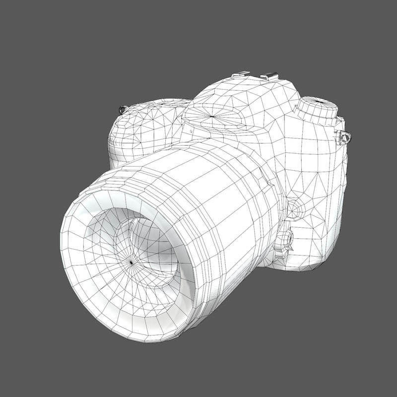 Nikon D7000 Low Poly  Low-poly 3D model_20