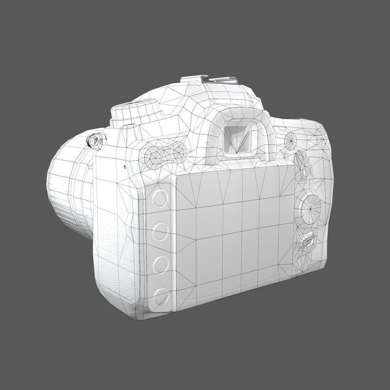 Nikon D7000 Low Poly  Low-poly 3D model_5