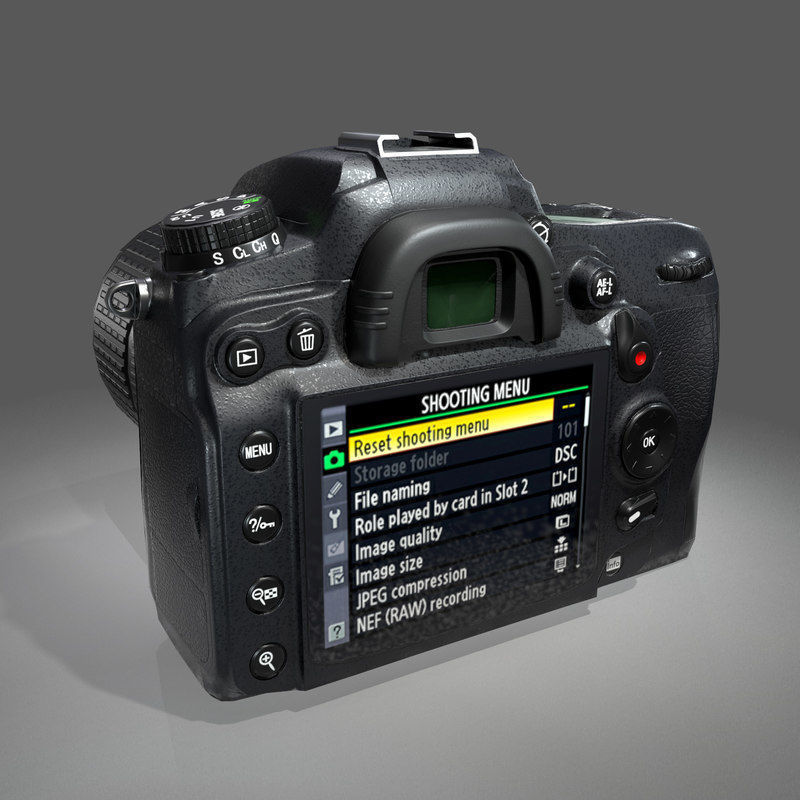 Nikon D7000 Low Poly  Low-poly 3D model_2