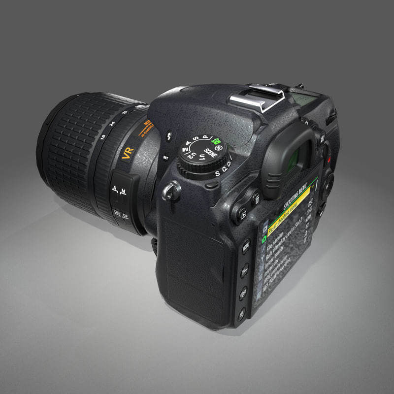 Nikon D7000 Low Poly  Low-poly 3D model_6