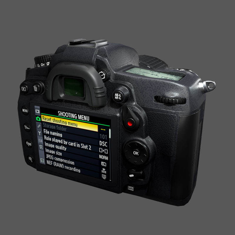 Nikon D7000 Low Poly  Low-poly 3D model_29