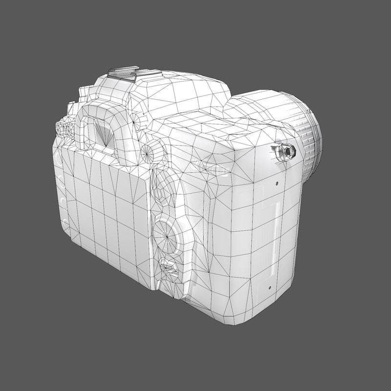 Nikon D7000 Low Poly  Low-poly 3D model_22