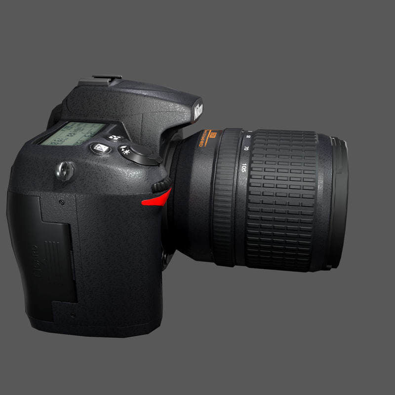 Nikon D7000 Low Poly  Low-poly 3D model_24