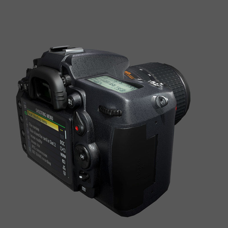 Nikon D7000 Low Poly  Low-poly 3D model_27