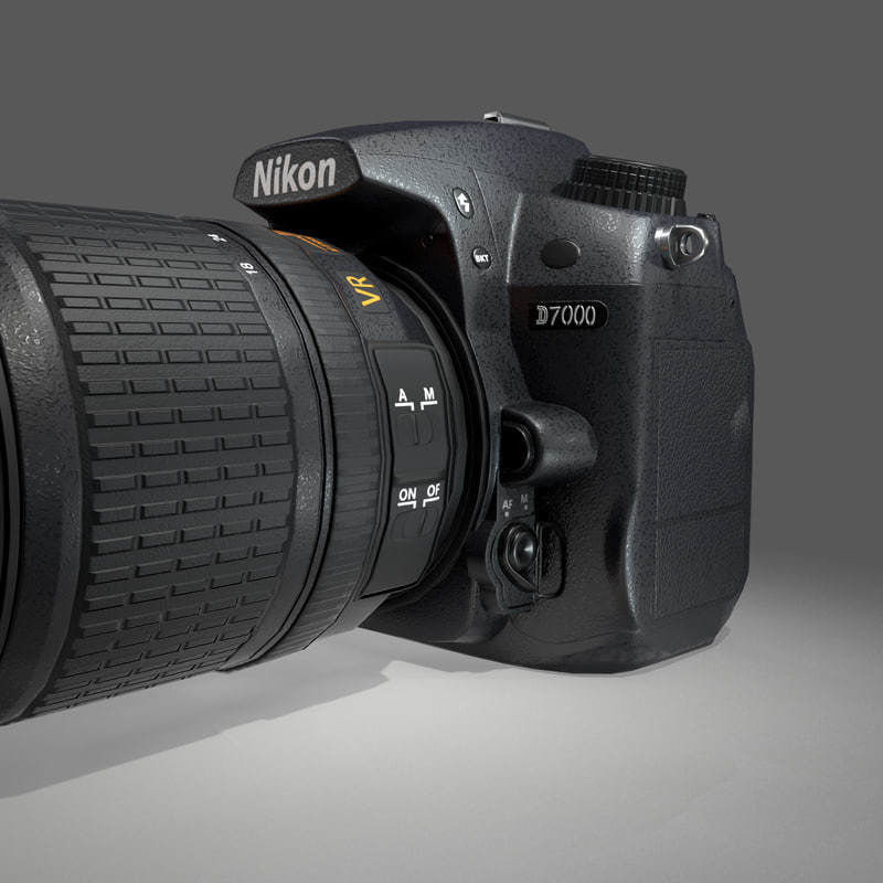 Nikon D7000 Low Poly  Low-poly 3D model_10