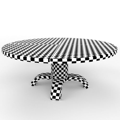 Luca chair and table 3D model 5