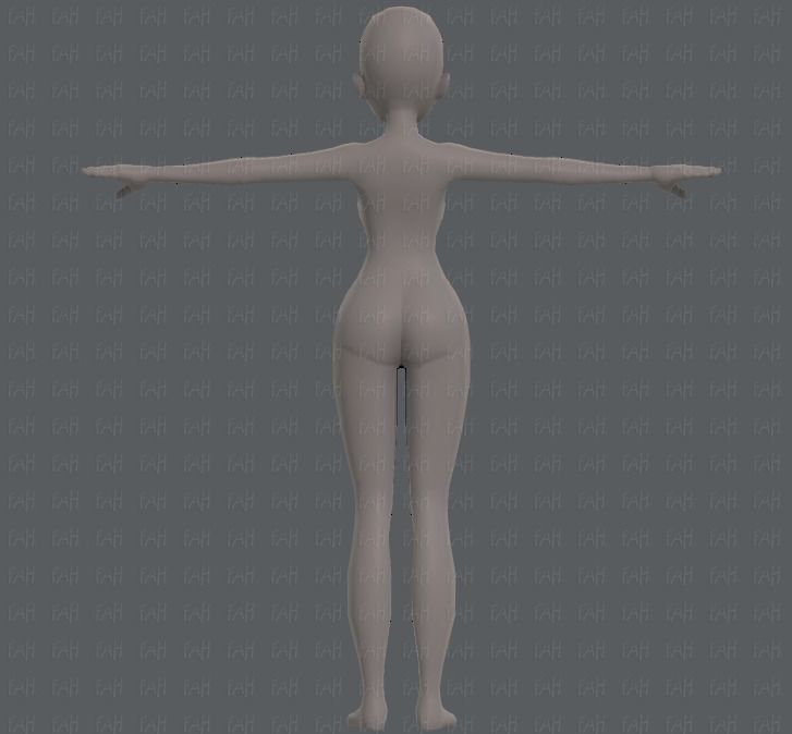 Base mesh woman 09 Low-poly 3D model_5