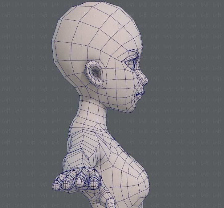 Base mesh woman 09 Low-poly 3D model_27