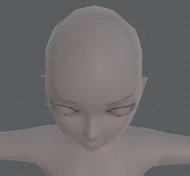 Base mesh woman 09 Low-poly 3D model_41
