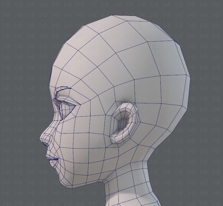 Base mesh woman 09 Low-poly 3D model_36