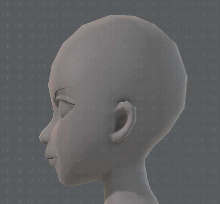 Base mesh woman 09 Low-poly 3D model_35