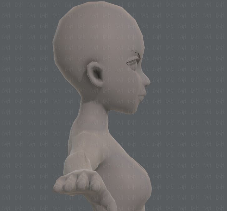 Base mesh woman 09 Low-poly 3D model_19