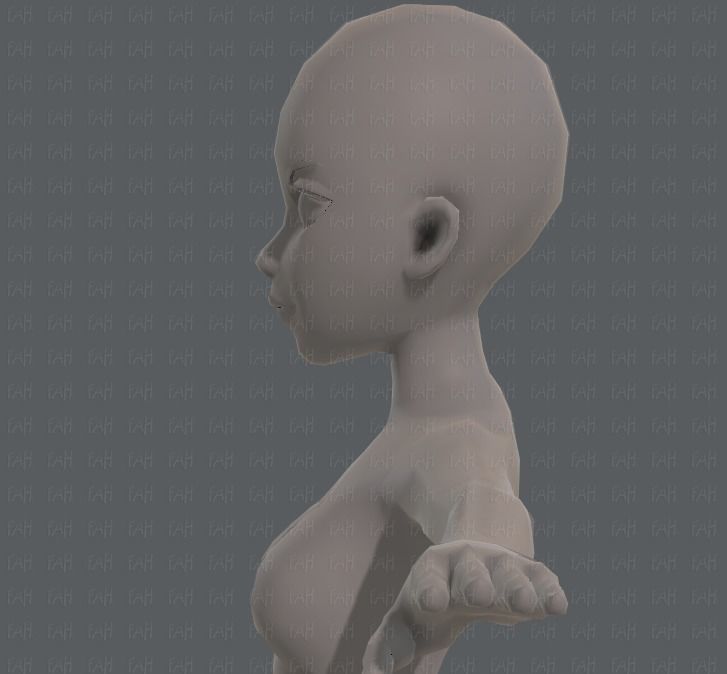 Base mesh woman 09 Low-poly 3D model_23
