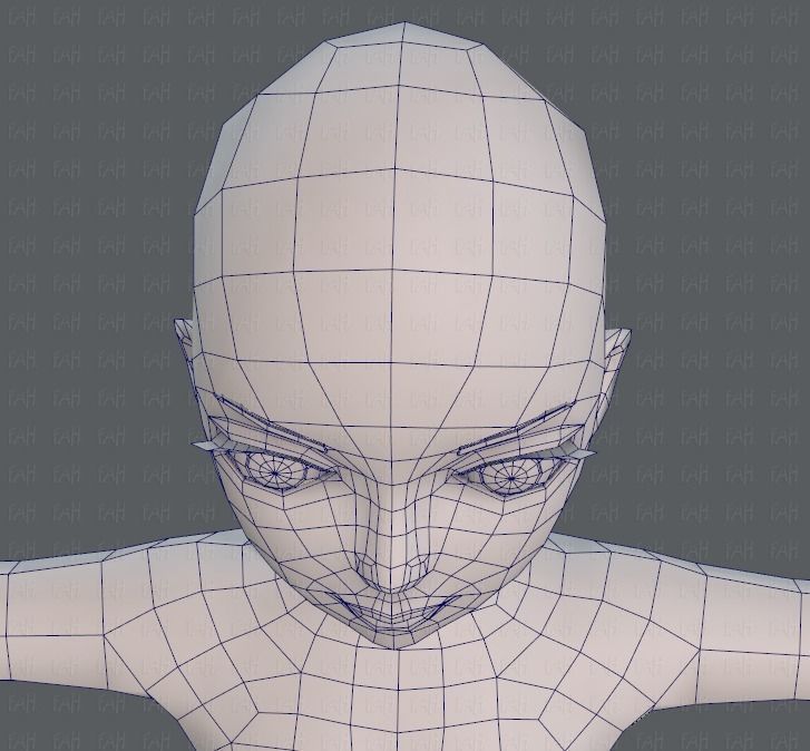 Base mesh woman 09 Low-poly 3D model_42