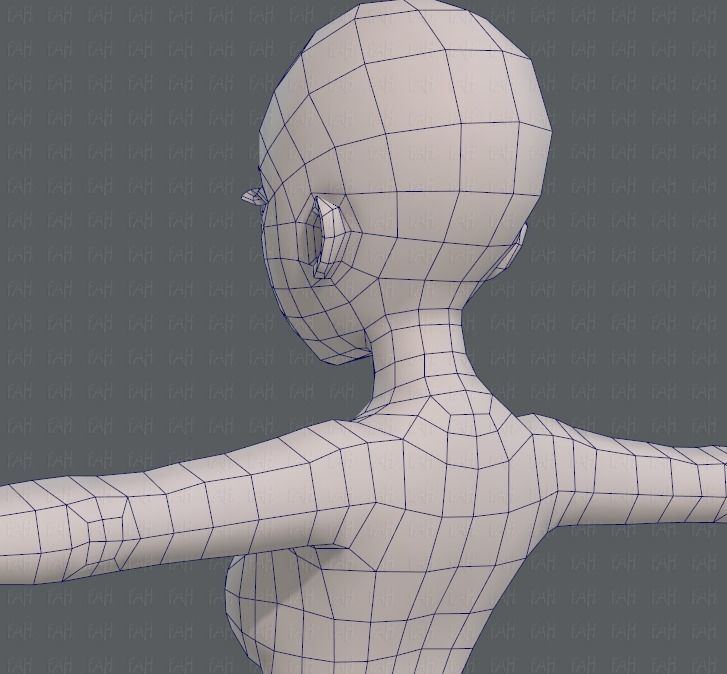 Base mesh woman 09 Low-poly 3D model_30