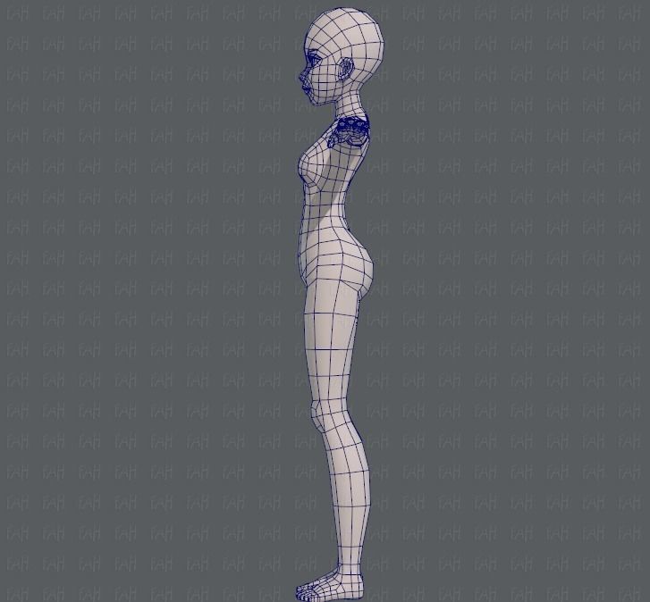 Base mesh woman 09 Low-poly 3D model_15